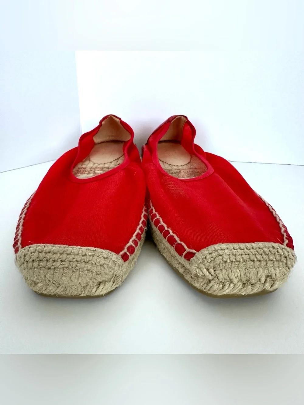 J.Crew Made in Spain Espadrille Flats in Vintage Red Mesh | 9 | NWT
